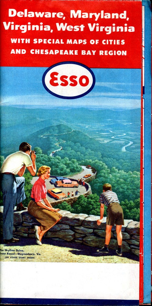 1959 Esso Map – Delaware, Maryland, Virginia, West Viginian with city maps