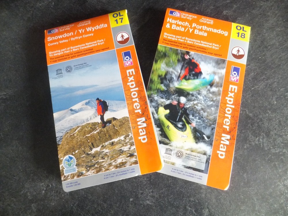 A PAIR OF ORDNANCE SURVEY EXPLORER MAPS ~ OL17 & OL18