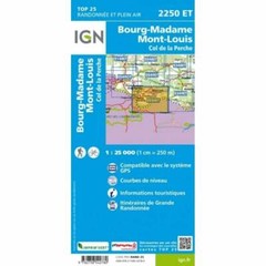 France 1:25K map 2250ET: Bourg-Madame Mont-Louis & Col de la Perche