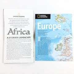 EUROPE & AFRICA Map Lot x 2 National Geographic Poster Supplement 2005