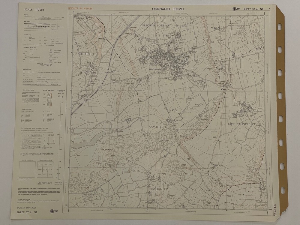 OS, 6 Inch to 1 mile Map, sheet ST 61 NE, Somerset, Goathill area, 1982
