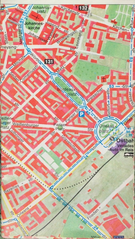 Vintage 1990s Very Clear Street Map Munich Plus Bus Routes Still Useful