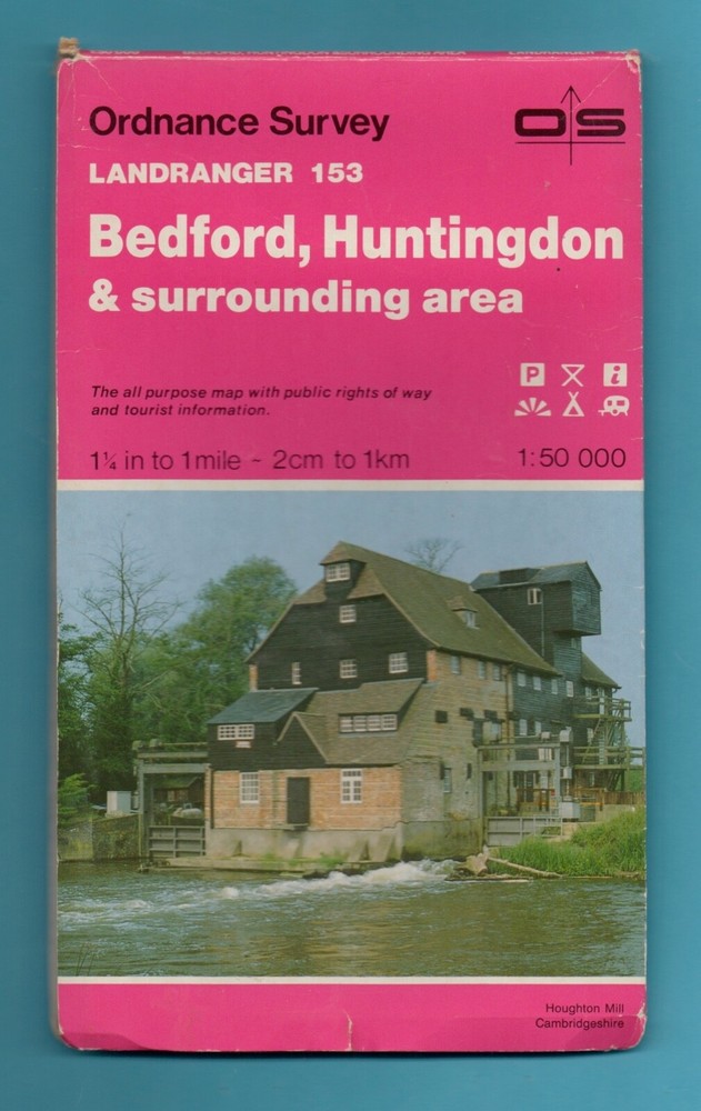Ordnance Survey (OS) Landranger map 153 BEDFORD, HUNTINGDON etc.