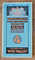 Bartholomews Cloth Map Wye Valley Sheet 13 Tetbury Gloucester Monmouth