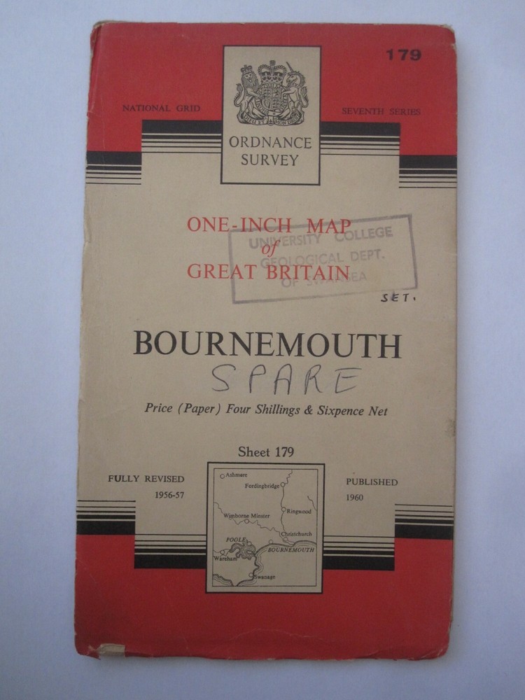 OS 1 inch Seventh Series / Sheet 179 Bournemouth 1960