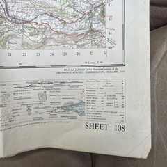 Vintage Map Denbigh Wales 1961 Large Ordance Survey