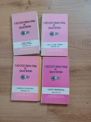 Ordnance survey Welsh maps x 4 ex library