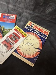 Bundle of 4 Vintage UK A-Z Road Maps Central London Bus Guide Surrey 1980s
