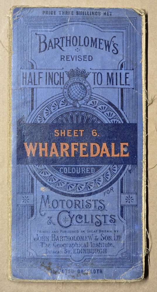 Vintage c.1925 Bartholomew’s Revised Half Inch to Mile – Sheet 6 on cloth (r2942