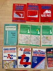 23 x Maps & Ordinance Survey UK | London | Paris / France | Surrey Road Atlas AZ