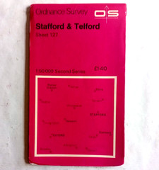 3 x assorted Ordnance Survey 1:50,000 maps Stafford Telford Ludlow Wenlock Edge