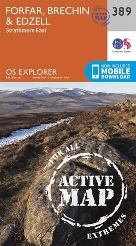 Forfar, Brechin and Edzell (Map) OS Explorer Active Map