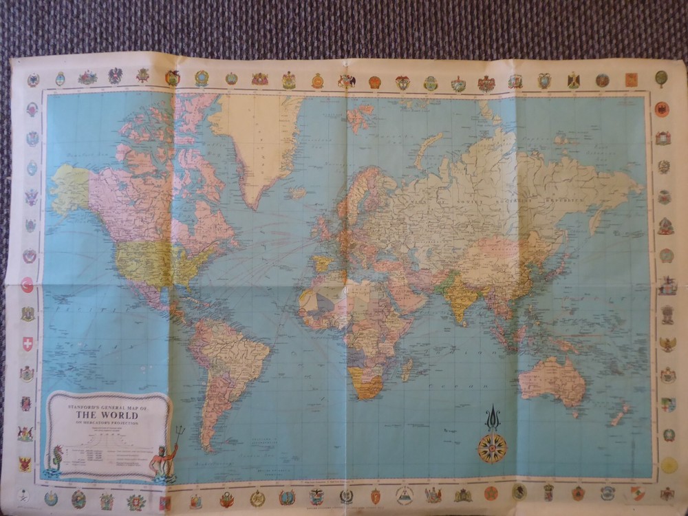 Vintage Stanford’s General Map of The World