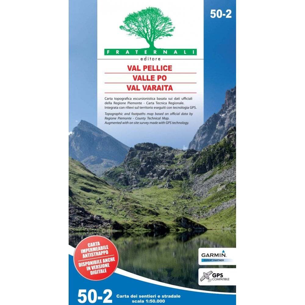 Italy Alps Fraternali Hiking Map 50-2 Val Pellice, Valle Po, Val Varaita 1:50k