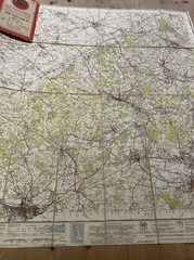 THE CHILTERNS Ordnance Survey Cloth 1 In Map 1945 Sixth Edition Sh 159 Dissected