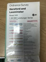 Hereford and Leominster: OS Landranger: 1:50,000 map of Britain: Sheet no. 149