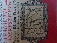 OLD 1922 OS cloth MAP BARMOUTH ABERYSTWYTH ABERDOVEY MACHYNLLECH TOWYN DOLGELLAU