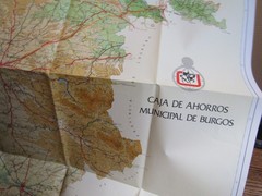 1979? large map Province of Burgos Spain foldout VG Castile Leon color one-sided