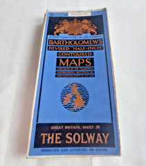 Bartholomew Survey Cloth Map of The Solway – Sheet 38 in the Series -circa 1935