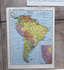Vintage Collins Atlas Map Sheets 1965 Africa, Australia, South America, NZ. Set2