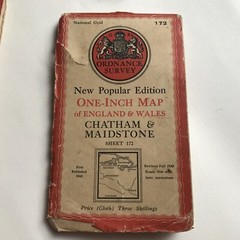 NATIONAL GRID ORDNANCE SURVEY ONE-INCH MAP ENGLAND & WALES X 5 1940-47