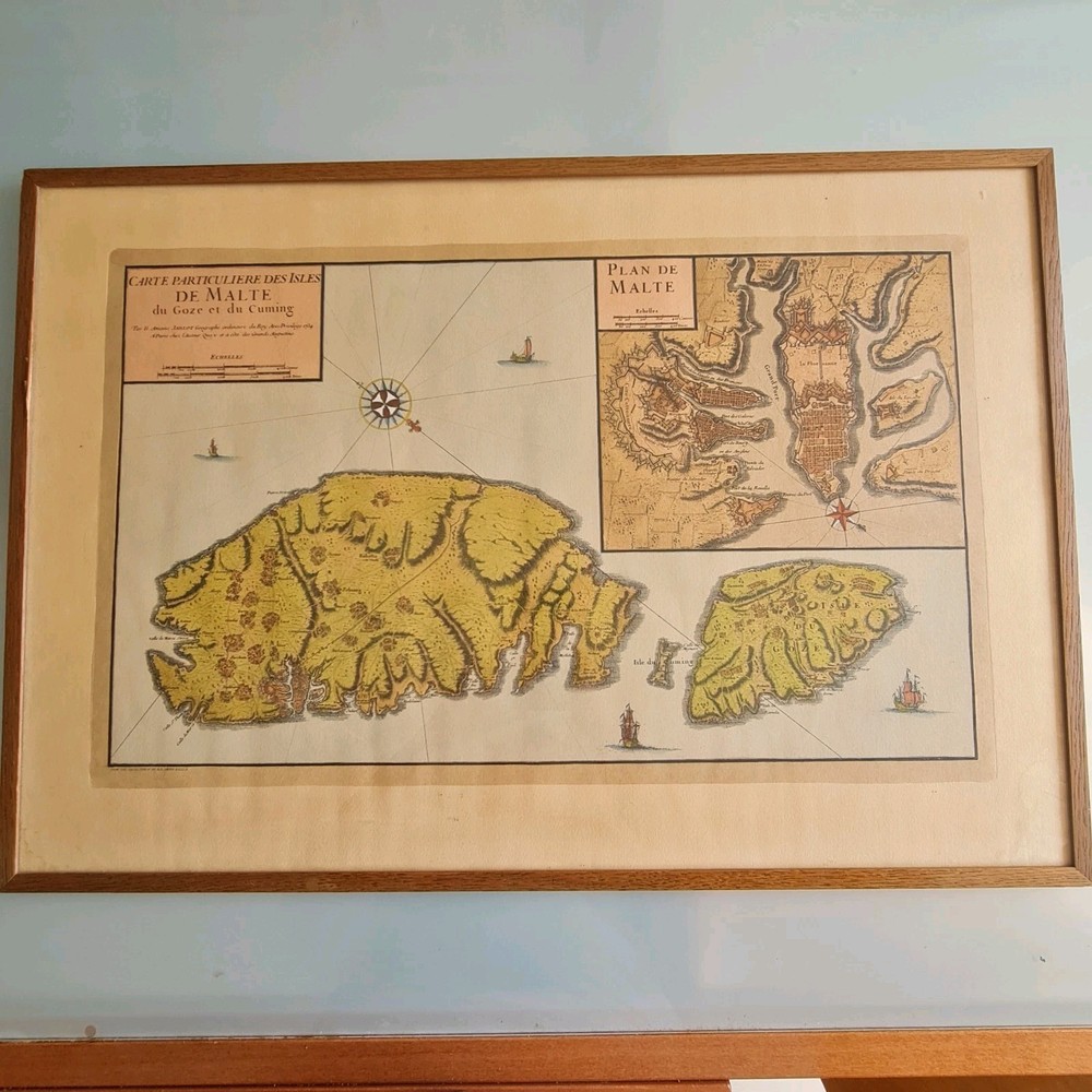 Facsimile Map – Malta & Gozo, 1734 Jaillot – From Collection of Dr Albert Ganado