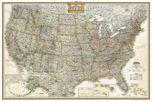Nat Geo Maps United States Executive Map [Poster Size and Tubed] (Map)