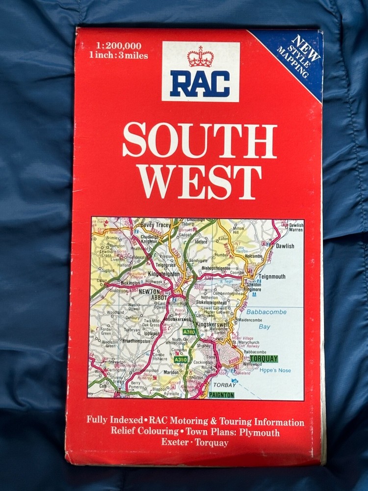 1990’s, RAC Map 3 miles to 1 inch of The South West