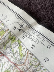 Ordnance Survey Vintage Cloth Map 1952 50s Eastbourne Lewes Bexhill Free Post UK