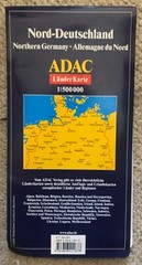 German Map- ADAC Karte, Norddeutschland from Flensburg to Dusseldorf and Dresden