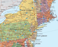 24×36 United States Premier Blue Oceans 3D Wall Map Poster, Laminated Edition