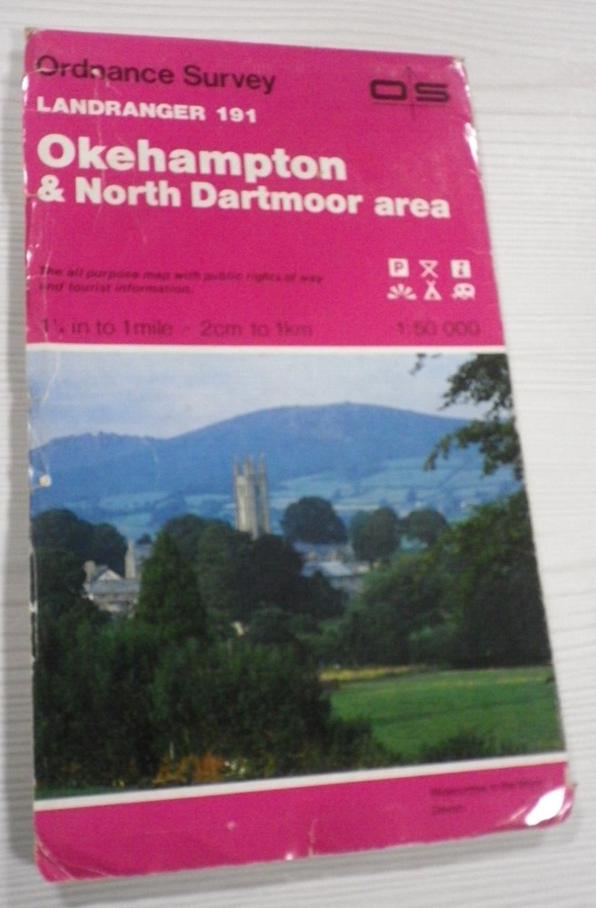 Landranger 191 Ordnance Survey Map 1:50000 Okehampton & North Dartmoor
