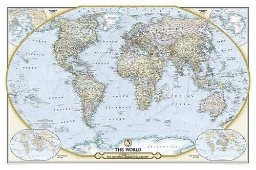 NATIONAL GEOGRAPHIC: NGS 125TH ANNIVERSARY WORLD MAP WALL **BRAND NEW**