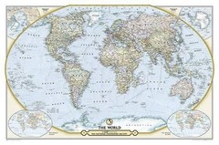 NATIONAL GEOGRAPHIC: NGS 125TH ANNIVERSARY WORLD MAP WALL **BRAND NEW**