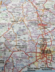 Central-East Thailand Map – Thai – English