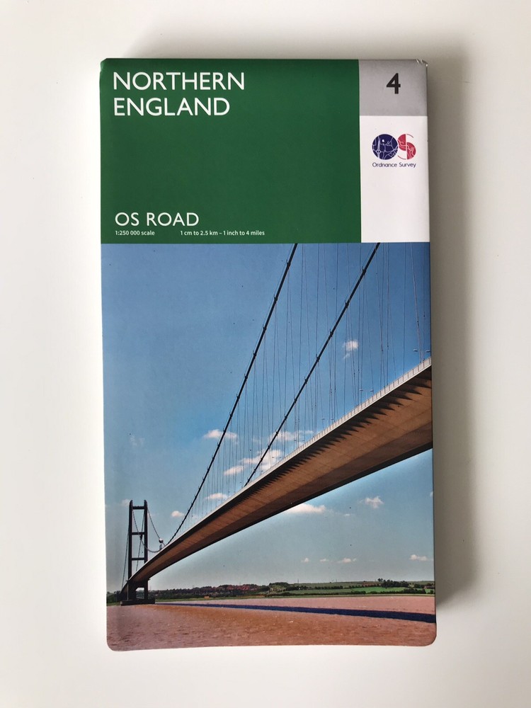 Northern England: Ordnance Survey Road Map Sheet 4 (2016) Regional Coverage NEW