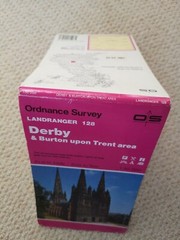OS 128 Ordnance Survey Landranger Map Derby & Burton on Trent area – 1991 VGC