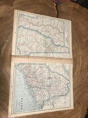 1895 Peoples Family Atlas Map Of New England States Massachusetts Maine Rhode