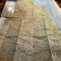 NORTHUMBERLAND Bartholomew Half Inch Map No 42 1972 Newcastle Farne Islands