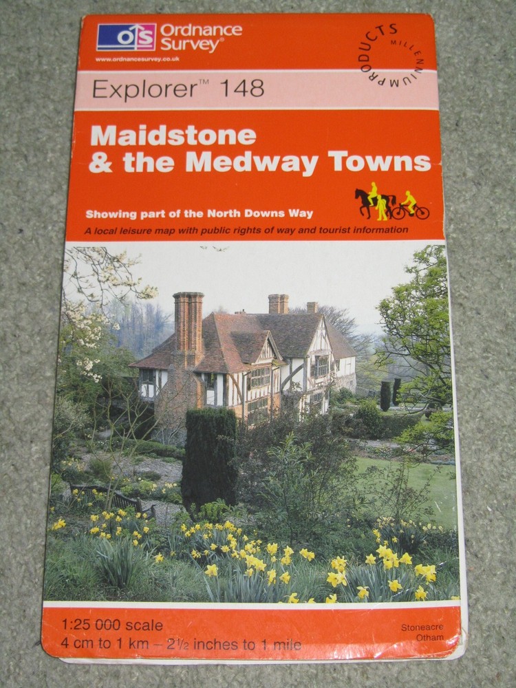 Ordnance Survey Explorer 1:25,000, Sheet 148 Maidstone & The Medway Towns – 2000