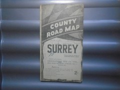 Vintage Surrey County Road Map in Colour – Geographers Map