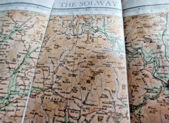 Bartholomew Survey Cloth Map of The Solway – Sheet 38 in the Series -circa 1935