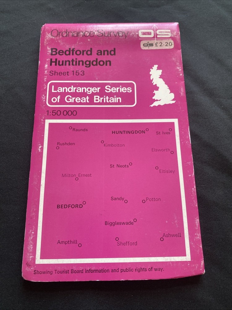 Bedford & Huntingdon Ordnance Survey OS Landranger Map #153 1:50 scale (1216)