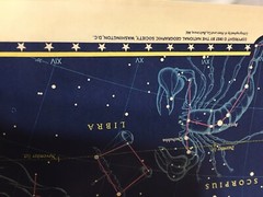 A Map of The Heavens, National Geographic, Folded Poster/Chart Horoscope ￼1957