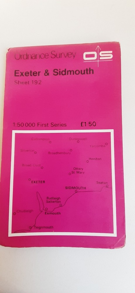 Ordnance Survey Map Sheet 192 Exeter & Sidmouth