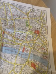 London Folding Map with Underground Railway, Street Index 1980’s Tourist UK