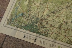 Antique Vintage German tourist map Berlin Silva