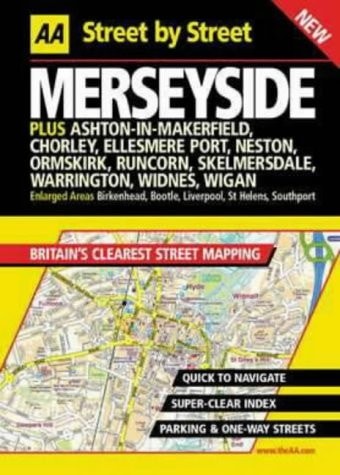 AA Street by Street Merseyside, Automobile Association,AA Publishing, Good Book