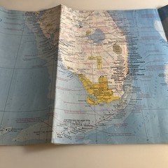 Vintage National Geographic Close Up USA Florida Map 1973 abt