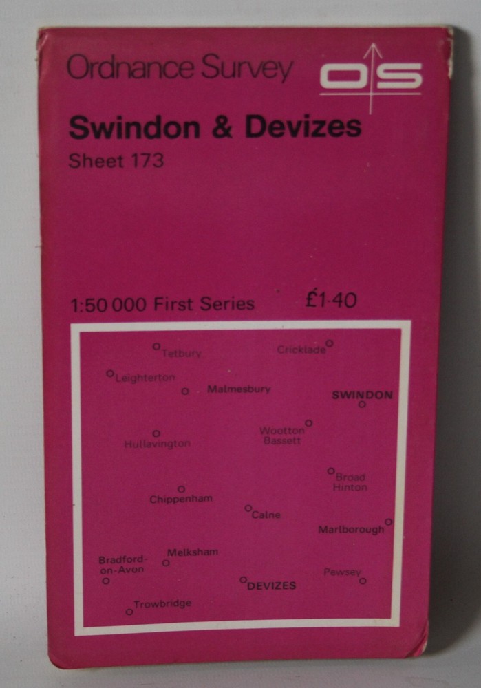 Ordnance Survey 1:50,000 Map – Swindon & Devizes, Sheet 173 – 1974